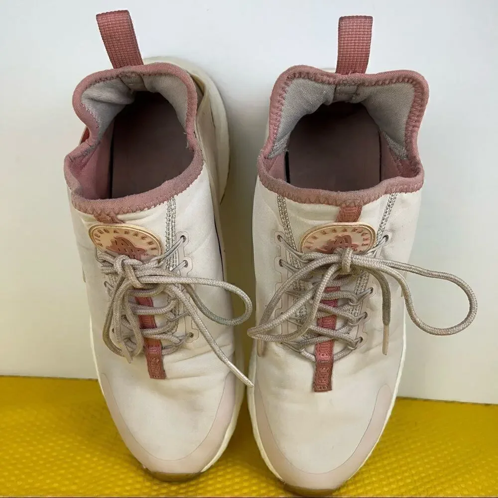 Nike Air Huarache Run Ultra Premium Womens Stardust Pink Shoes 8‎ 859511-601